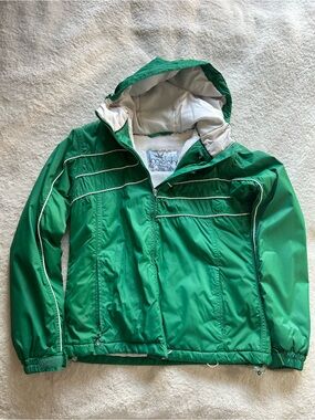 Limelight Bright Green Hooded Kids Rain Jacket